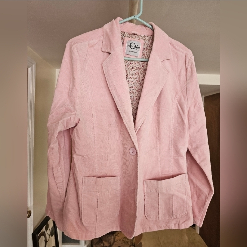 Pink Corduroy Blazer by
